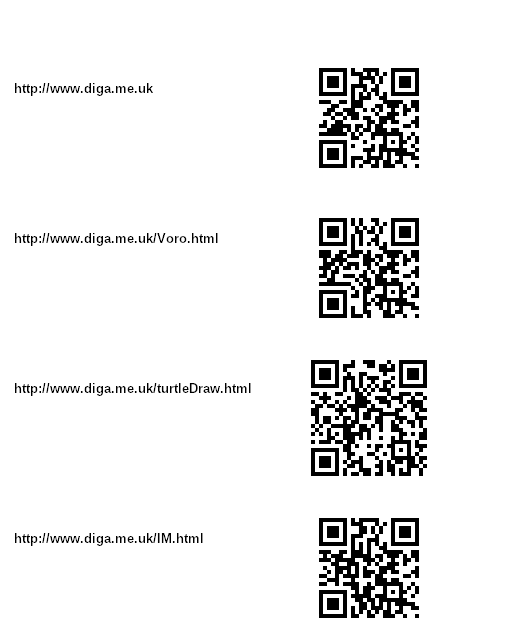 Image of page of text and QR codes