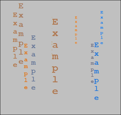 Screen showing vertical text